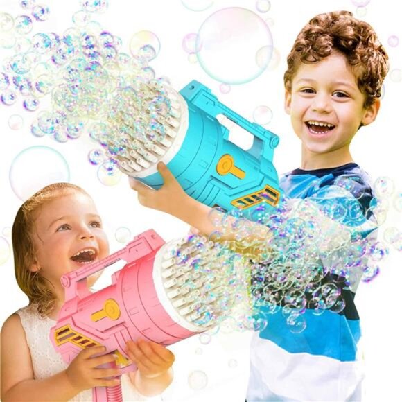 2-Pack Bubble Machine Gun,69 Holes Bubble Gun with Light,8 Bottles Bubble - Picture 5 of 7